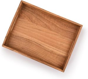 Bandeja de Almacenamiento Rectangular de Madera con Acabado Pulido, Diseño Moderno y Lujoso, de un Solo Nivel, Apta para Lavavajillas, Reutilizable para Múltiples Habitaciones, Organizador - Product Image 6