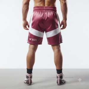 Unisex Men Women Nonwoven <b>Canvas</b> Boxing MMA Shorts Elastic Waist Solid Custom Logo 100% Polyester Breathable Quick Dry - Product Image 3