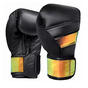 Gants de boxe en cuir PU de haute qualité avec fermeture irisée, sangle de poignet réglable, emballage personnalisé pour l'entraînement des adultes - Product Image 1