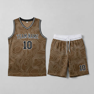 Conjunto de uniforme de baloncesto sublimado con diseño gratuito, jersey de malla transpirable y pantalones cortos, kit individual de baloncesto con diadema. - Product Image 5