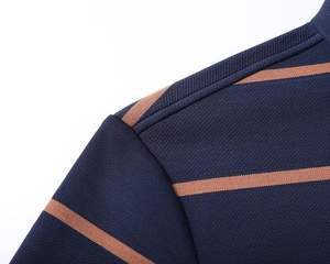 Camisas Polo de Manga Larga a Rayas con Botones para Hombre, Estilo Casual - Product Image 5