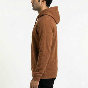 Sudadera con Capucha para Hombre, de Forro Polar, Color Sólido, Corte Regular, Informal, Marrón, de Algodón Tejido, para Otoño - Product Image 5