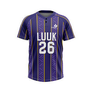 Maillots de baseball et de softball professionnels pour hommes, imprimés sur mesure, 100% polyester, respirants, séchage rapide, anti-transpiration, antibactériens - Product Image 2