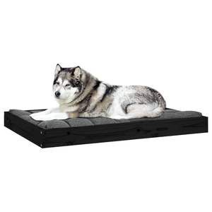 Lit pour chien en bois de pin massif durable, noir, 40,0 x 29,1 x 3,5 pouces, pour animaux de compagnie - Product Image 6