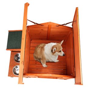 Cuccia Rettangolare per Animali Domestici 88x106x77cm per Esterni e Interni con Ciotola per Cibo e Contenitore Portaoggetti - Product Image 3