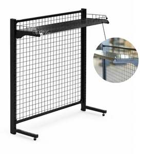 ODONG Heavy Duty Gridwall Supermarket Rack Back Single Shelf <b>Metal</b> Display Stand Freestanding Vertical <b>Epoxy</b> Coated Quick - Product Image 1