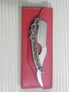 มีดโกนหนวดแบบแมนนวล คุณภาพสูง ระดับพรีเมียม ใบมีดโลหะตรง ปลอดภัย สำหรับผู้ชาย มีดโกนแบบใบมีดเดี่ยว สำหรับช่างตัดผมมืออาชีพ - Product Image 5