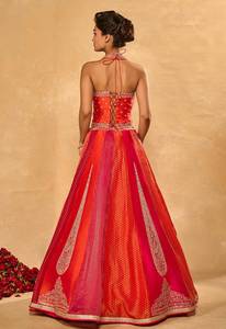 <b>Women</b> Embroidered Silk <b>Lehenga</b> Choli Dupatta Floor-Length Heavy Bridal Indian Pakistani Set Wedding Party Outfit - Product Image 6
