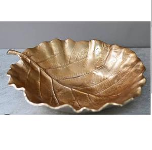 Bol à fruits en acier inoxydable avec motif de feuilles, de qualité supérieure, écologique, décoratif pour la table, pour servir des fruits secs - Product Image 1