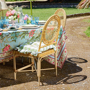 Chaise de salle à manger en rotin artisanal, best-seller, avec dossier en treillis rond et médaillon, pour la maison, l'hôtel, le restaurant, le café, la décoration de salle à manger - Product Image 5