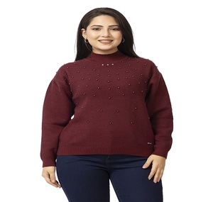 เสื้อสเวตเตอร์คอสูงถักสำหรับผู้หญิง แขนยาว สีพื้น แต่งกระดุม สวมใส่สบายๆ สำหรับฤดูหนาว สไตล์ทันสมัย - Product Image 1