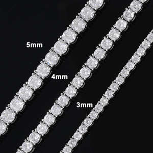 กำไลข้อมือเพชรโมอิสซาไนต์ทรงกลม VVS ทอง 14k ขนาด 3 มม. 4 มม. 5 มม. ของขวัญวันครบรอบแต่งงานสุดหรู แบบซ้อนได้ สำหรับทั้งชายและหญิง - Product Image 4