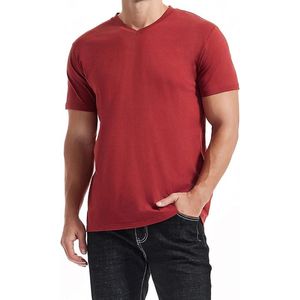 Camiseta de Cuello en V para Hombre, Personalizada, de Algodón, Manga Corta, Clásica, Lisa, para Ropa Casual, Venta al por Mayor y Marca Privada - Product Image 2