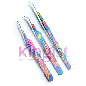 <b>Lash</b> Tweezers Set for Eyelash Extensions High Precision Eyelash Tweezers for Classic & Mega Volume <b>Lashes</b> - Product Image 2