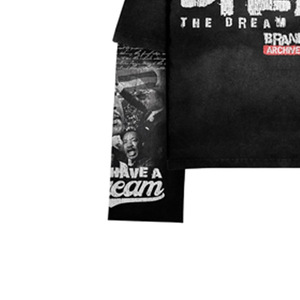 T-shirt à manches longues noir surdimensionné pour homme Archive, imprimé photo « I Have A Dream », style streetwear, coupe jersey, 100 % coton - Product Image 2