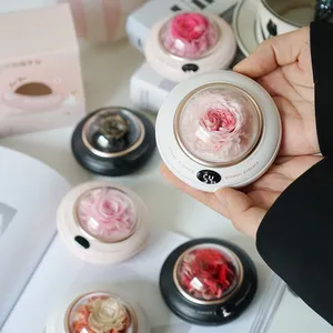 Venta al por mayor de regalos creativos: Calentador de manos con flores inmortales secas reales y duraderas, batería portátil, regalo eterno para el Día de San Valentín - Product Image 1