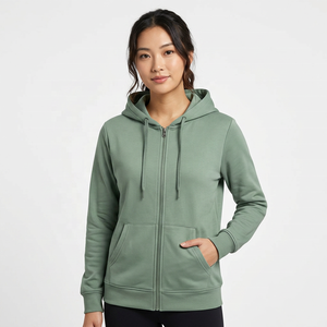Men's Solid Color Knitted <b>Full</b> <b>Zip</b> <b>Hoodie</b> Regular Fit Casual Hooded Sweatshirt Autumn Wear - Product Image 3
