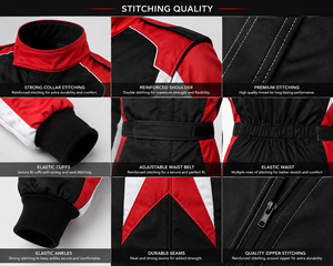 Trajes de Carreras de Karting para Adultos de Manga Larga para Invierno, Túnica Ignífuga de Alta Calidad con Cinturón, Ropa de Carreras de una Pieza para Karting y Deportes de Motor - Product Image 6