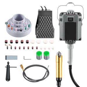 Smerigliatrice Elettrica a Albero Flessibile 1200W 30000RPM con Controllo a Pedale, Kit Accessori da 112 Pezzi, Utensile Rotante per Levigatura e Intaglio, con Pedale a Piede - Product Image 1