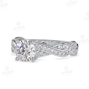 Bague de Fiançailles et de Mariage Classique en Or Massif 14K avec Diamant de Laboratoire Solitaire Rond de 2 Carats VVS Sertie à Griffes Certifiée IGI pour Anniversaire et Fête - Product Image 2