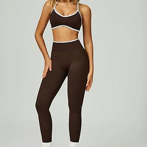 Conjunto de Yoga Premium de Punto Sólido para Mujer, Shorts y Bra Deportivos, Ecológico, de Secado Rápido, Spandex/Nylon, para Gimnasio y Fitness al Aire Libre - Product Image 3