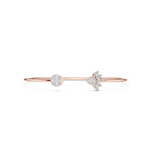 Sunburst Marquise Diamond <b>Gold</b> <b>Bangle</b> 9K 10K 14K 18K <b>Solid</b> Rose <b>Gold</b> Lab Grown CVD Diamond VVS DEF Open Cuff Bracelets Women - Product Image 1