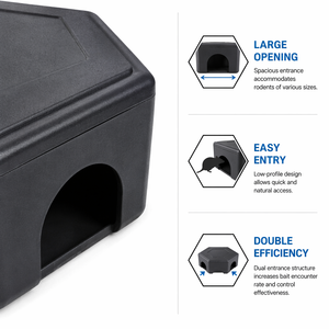 Estación de Cebo para Control de Roedores ANTOUR ATMT-16, Hexagonal, de Plástico Ecológico y Duradero, con Trampa para Ratones, para Uso en Interiores/Exteriores - Product Image 3
