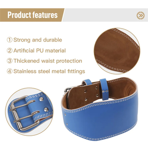 Ceinture de soutien lombaire en cuir pour la musculation, ceinture de force avec boucle réglable pour l'entraînement en force et la musculation - Product Image 4