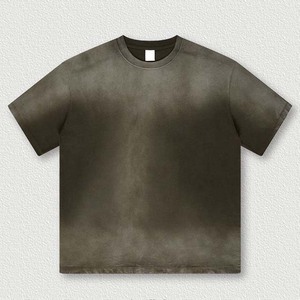 เสื้อยืดคอตตอน 230 กรัม สำหรับผู้ชาย ไซส์พลัส ทรงหลวม สไตล์วินเทจ ล้างสีแบบ Stone Acid Wash เสื้อยืดโอเวอร์ไซส์สั่งทำพิเศษ สไตล์ไฮสตรีท - Product Image 3