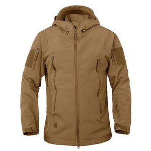 Veste softshell matelassée à capuche pour homme, coupe-vent, imperméable, séchage rapide, légère, en soie, fermeture éclair, streetwear, hiver - Product Image 1
