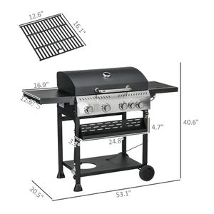 Griglia Portatile per Barbecue da Esterno, Colore Nero, Facile da Trasportare - Product Image 6