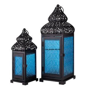 Farol de Metal para Colgar en la Pared, Farol de Hierro para Bodas y Decoración del Hogar, Farol Marroquí de Última Moda para Mesa con Acabado Pátina - Product Image 6