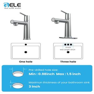 Rubinetto Monocomando Cromato per Lavabo, Montaggio su Piano a 1-3 Fori, Funzione 2-in-1 con Flusso a Fontana - Product Image 4