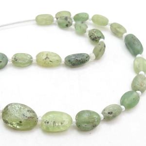 Pierre de cyanite verte lisse mate polie 8 pouces brin 6-10MM longue perle de forme ovale pour la fabrication de bijoux - Product Image 3