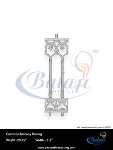 BM-068 Panneau de clôture sécurisé pour balcon et escalier, portail de jardin moderne sans cadre en fonte robuste, finition effet eau/rouge - Product Image 4