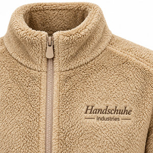 Veste en polaire épaisse beige pour homme, col rabattable, fermeture éclair, manteau d'hiver chaud et respirant pour homme - Product Image 3