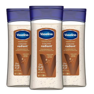 For Vaseline Intensive Care Cocoa Radiant Pack 3 Body Gel Oil 6.8 oz Pure Cocoa Butter Replenishing Oils for Glowing <b>Face</b> - Product Image 1