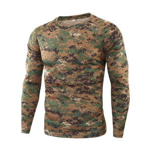 Chemise de chasse camouflage à manches longues pour hommes, respirante en polyester, pour l'automne, avec logo frontal - Product Image 6