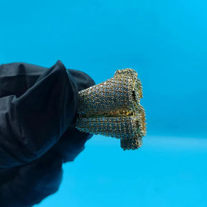 Anillo de Lujo Chapado en Oro de 14k y Plata 925 con Diamantes, Diseño de Símbolo de Dólar, Estilo Hip Hop, Brillante y Moderno para Raperos - Product Image 5