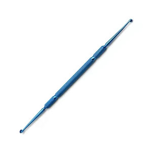 Cureta de Chalazion de Doble Extremo con Recubrimiento Azul, Diámetro 1.0-2.0mm, Instrumento Microquirúrgico de Acero Metálico, Herramienta de Precisión - Product Image 2