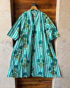Nuevo Vestido Largo Bohemio para Mujer, Color Azul Cielo, Estampado Floral de Loto, Chifón, Cuello en V, Lazos de Algodón - Product Image 3