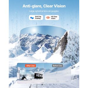 Occhiali da Sci Senza Montatura con Rivestimento Revo Blu Scuro per Uomo e Donna, Occhiali da Neve Antiappannamento OTG con Lente Cilindrica Magnetica e Telaio in TPU - Product Image 2