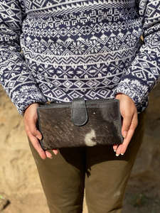 ใหม่กระเป๋าสตางค์หนังแฮนด์เมดแท้แบบใหม่สำหรับผู้หญิงกระเป๋าสตางค์แบบบางกระเป๋าสตางค์หนังสแนปหนังขนสัตว์กระเป๋าสตางค์หนังวัวแท้ - Product Image 2