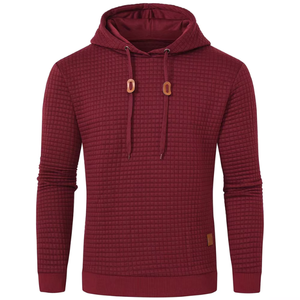 Nouveau style – Sweat à capuche en coton/polyester pour homme, tricot gaufré, manches longues, bas élastique, thermique, streetwear pour garçon - Product Image 3