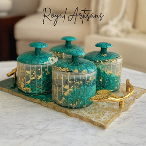 กล่องใส่โถตกแต่งทำจากเรซินสีชมพูสุดหรูพร้อมกล่องจัดของแฮนด์เมดของขวัญวันหยุดสุดหรูสำหรับคริสต์มาสและปีใหม่ - Product Image 6