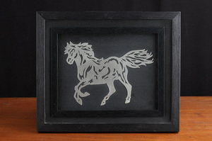 Cadre photo carré en laiton plaqué argent Code Silver pour photos de chevaux - Product Image 1