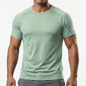Camiseta Deportiva de Manga Corta para Hombre, de Color Sólido, Informal, Transpirable, de Tela Jersey, con Serigrafía, para Verano - Product Image 4