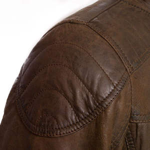 เสื้อแจ็คเก็ตหนังแกะแท้สำหรับฤดูหนาวแบบ unisex พร้อมปกตั้ง - Product Image 3
