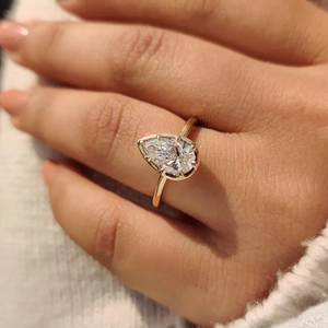 <b>Unique</b> Premium Quality Radiant Cut Prong Setting Moissanite Rhodium Vintage Style Women's <b>Engagement</b> <b>Ring</b> Daily Wear Wedding - Product Image 4