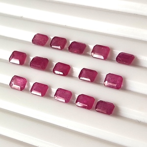 Magnifique rubis naturel non chauffé, taille émeraude calibrée 3x4 mm, facetté, pierre précieuse en vrac, 4,40 carats, 15 pièces pour la création de bijoux - Product Image 5